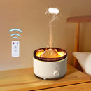 Difusor de Aroma Vulcão 3D com Chama e Medusa, Umidificador 560 ml com Controlo Remoto