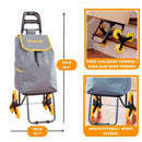 Carrinho de Carga 3 Rodas Climbing Cart Sobe Escadas capacidade 40kg - GT082