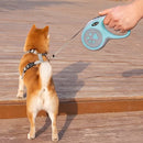 Guia Retrátil para Cães 5m Azul com Travão e Bloqueio, Trela Extensível Ergonómica.