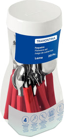 Conjunto de Talheres 20Pçs - Leme Vermelho