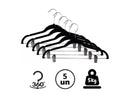 Cabide slim velvet veludo preto revestido 43 cm com presilha em aço