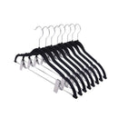 Cabide slim velvet veludo preto revestido 43 cm com presilha em aço