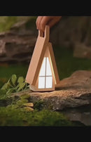 Lámpara de mesa plegable con forma de casa