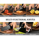 Conjunto de 6 facas de cozinha com descascador e tesoura