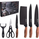 Conjunto de 6 facas de cozinha com descascador e tesoura
